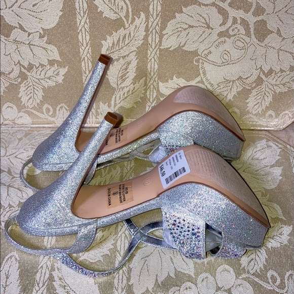 NWT DEB VICE-123 OPEN TOE GLITTER HEELS - Picture 12 of 16